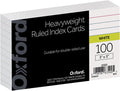 Oxford Heavyweight Ruled Index Cards, 3 x 5 Inch, White, Pack of 100