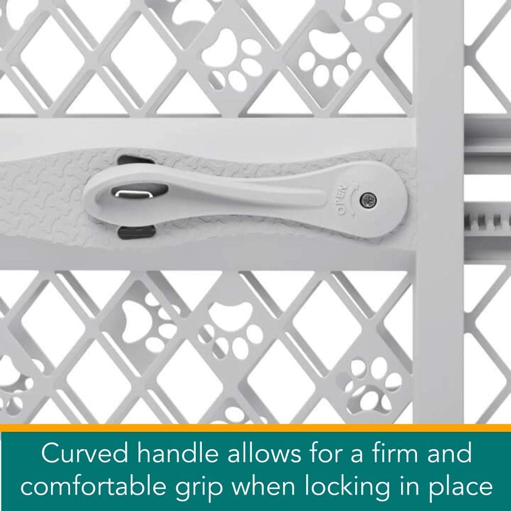 MYPET Paws Portable Pet Gate, 66-101.6 cm (26-40 in) Wide, 58.4 cm (23 in) Tall, Light Grey — alternate product view