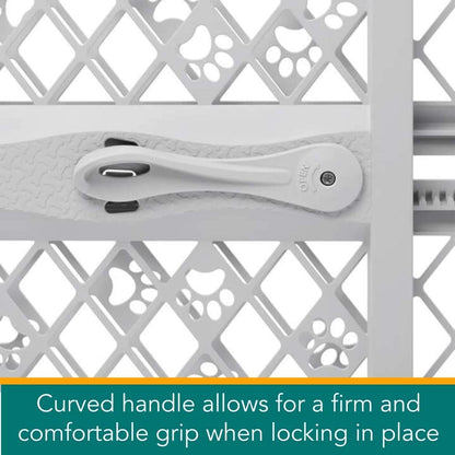 MYPET Paws Portable Pet Gate, 26-40 in Wide, 23 in Tall, Light Grey - view 2