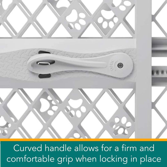 MYPET Paws Portable Pet Gate, 26-40 in Wide, 23 in Tall, Light Grey - view 2