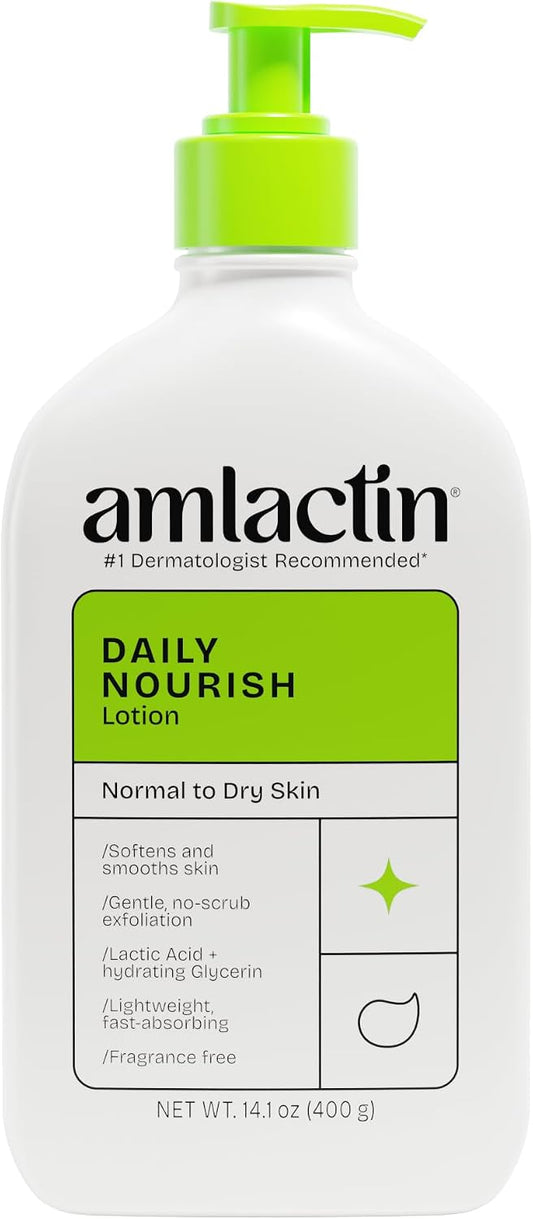 AmLactin Daily Moisturizing Body Lotion, 12% Lactic Acid, 14.1 oz Pump Bottle