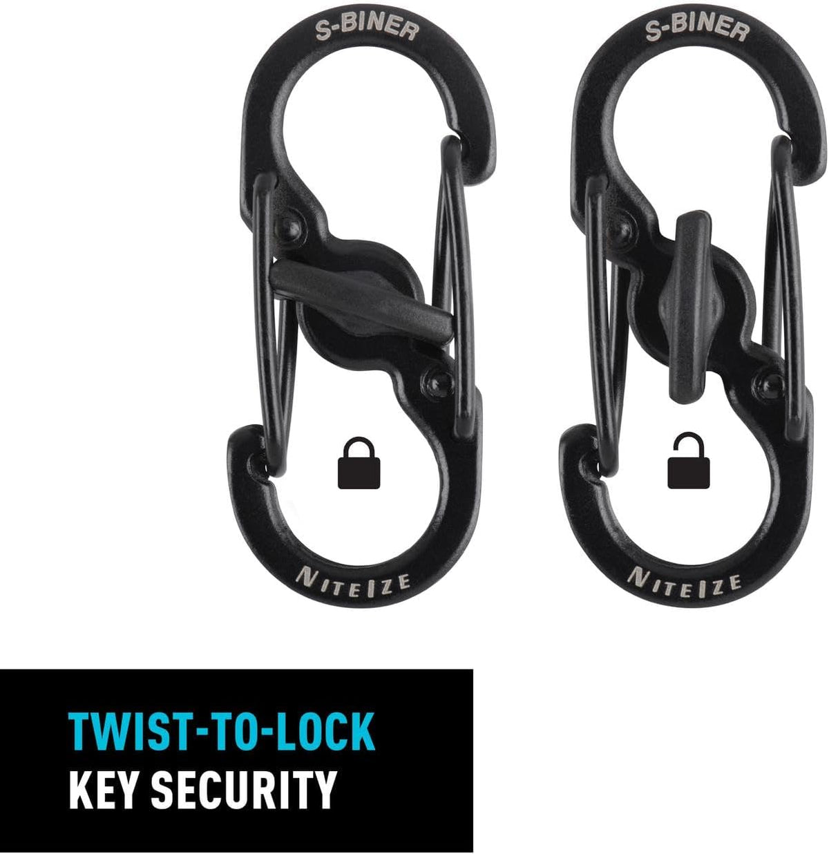 Nite Ize S-Biner MicroLock Stainless Steel Key Carabiner, Pack of 2 - view 3