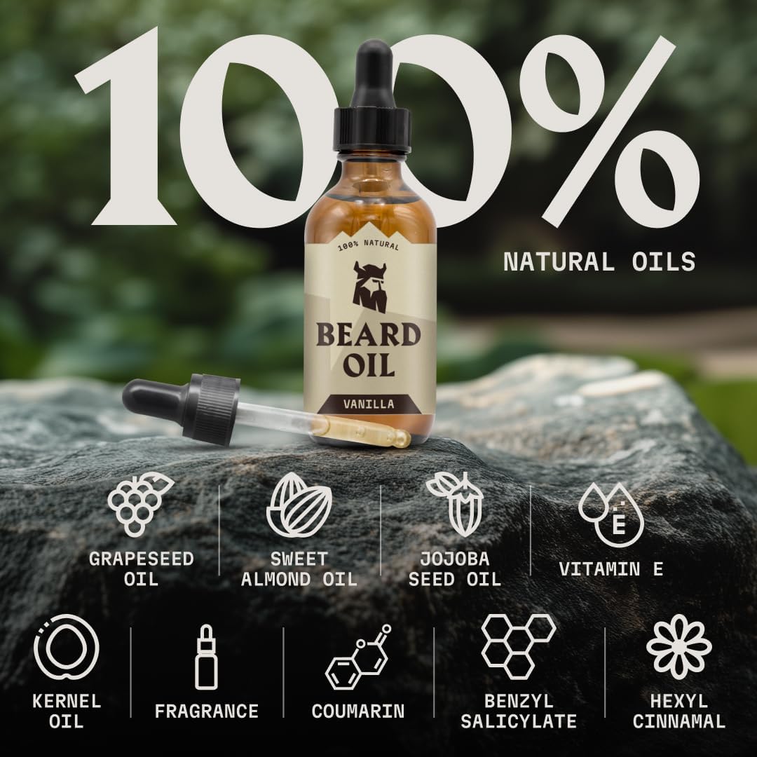 Striking Viking Beard Oil for Men, Vanilla, 2 fl oz (60 ml) - view 3