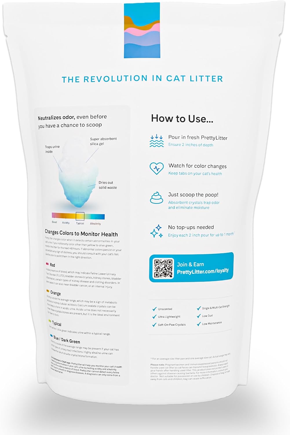 PrettyLitter Health Monitoring Cat Litter, Unscented, 6 lb Bag - view 2