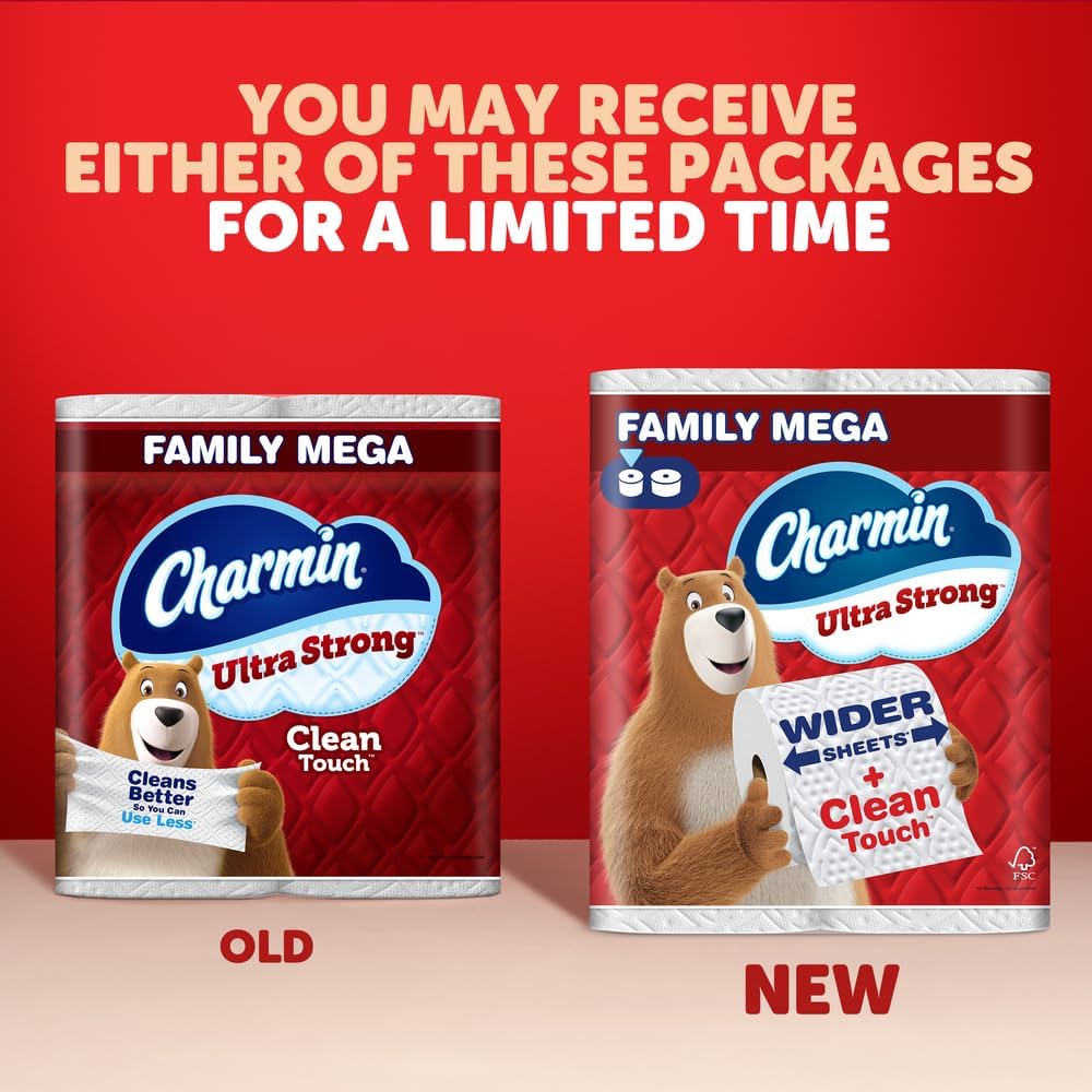 Charmin Ultra Strong Clean Touch Toilet Paper 30 Family Mega Rolls - view 2