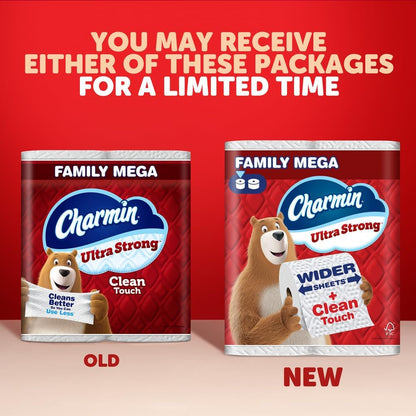 Charmin Ultra Strong Clean Touch Toilet Paper 30 Family Mega Rolls - view 2