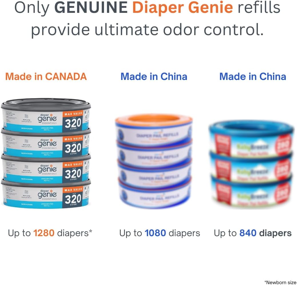 Diaper Genie Essentials Round Refills, 4 Pack, Unscented Continuous Film - view 3