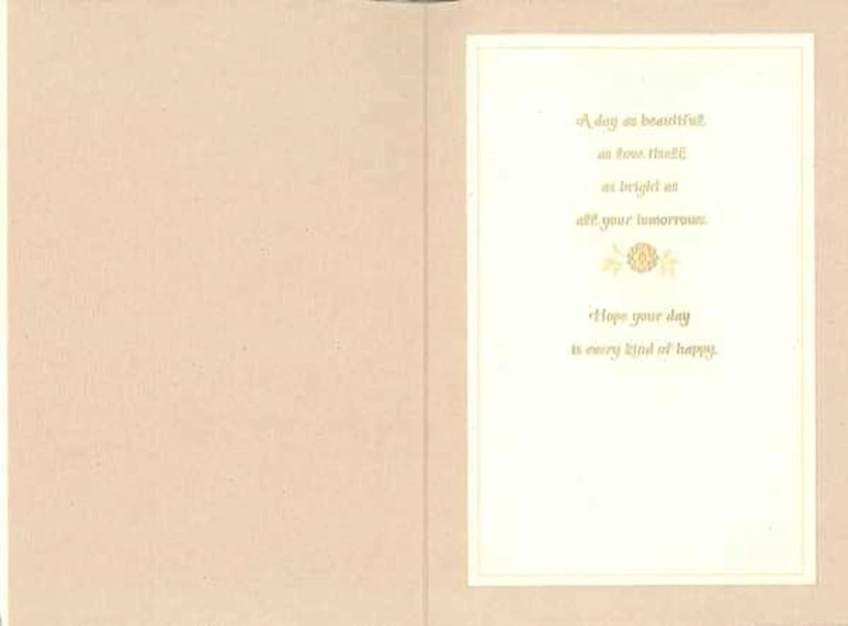 Hallmark Wedding Card (Mr. & Mrs.) with Gold Floral Cover — alternate product view