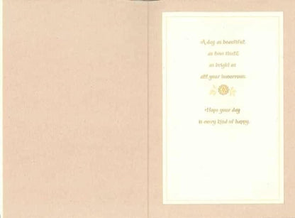 Hallmark Wedding Card (Mr. & Mrs.) with Gold Floral Cover - view 2