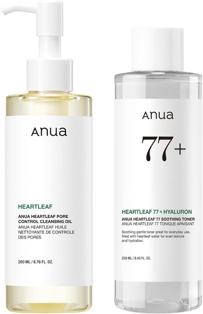 Anua Heartleaf Pore Control Cleansing Oil 200ml & Heartleaf 77 Soothing Toner