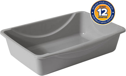 Petmate Basic Open Cat Litter Pan, Gray, Small - view 5