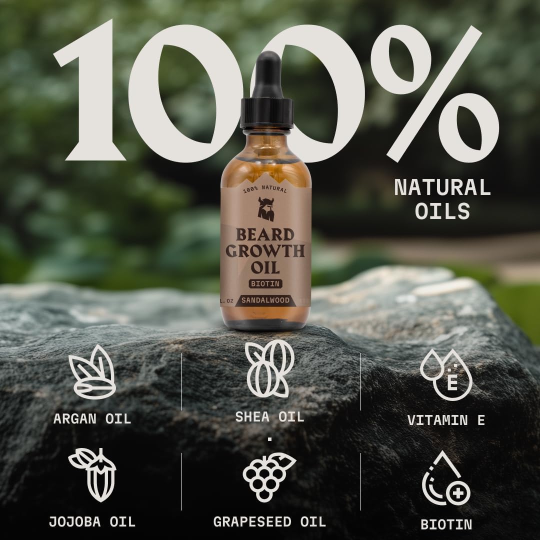 Striking Viking Beard Oil with Biotin, Sandalwood, 2 fl oz (60 ml) - view 4