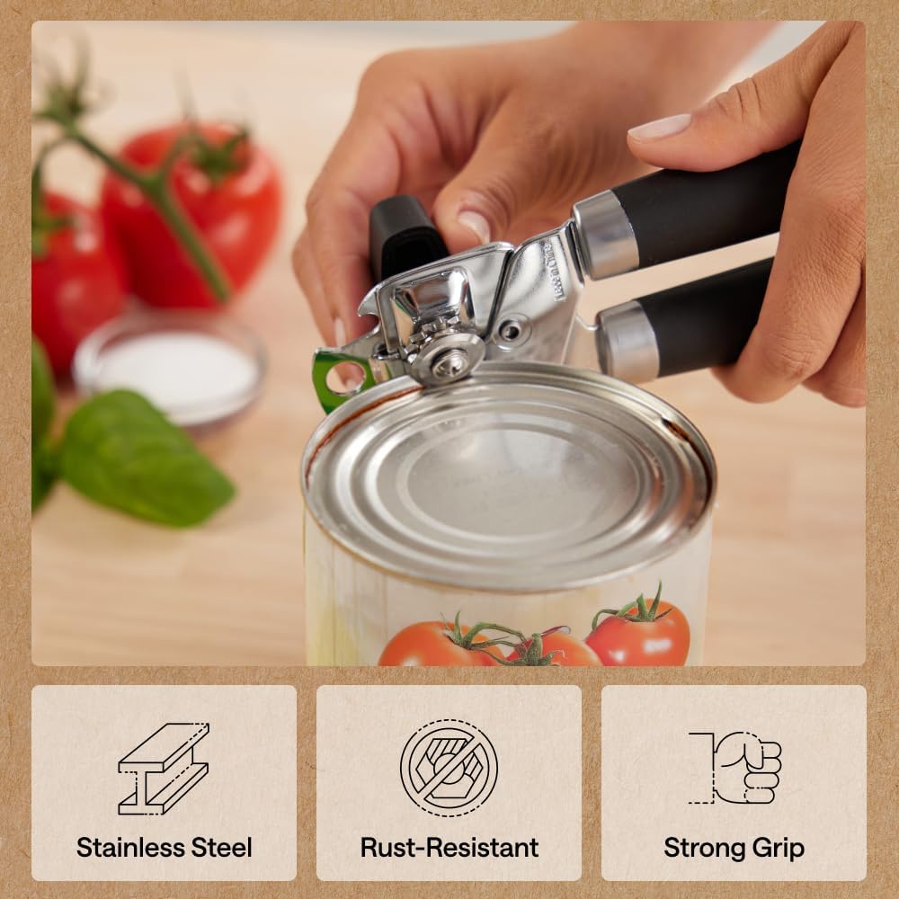 Gorilla Grip Stainless Steel Manual Can Opener, Black - view 5