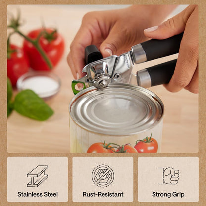 Gorilla Grip Stainless Steel Manual Can Opener, Black - view 5