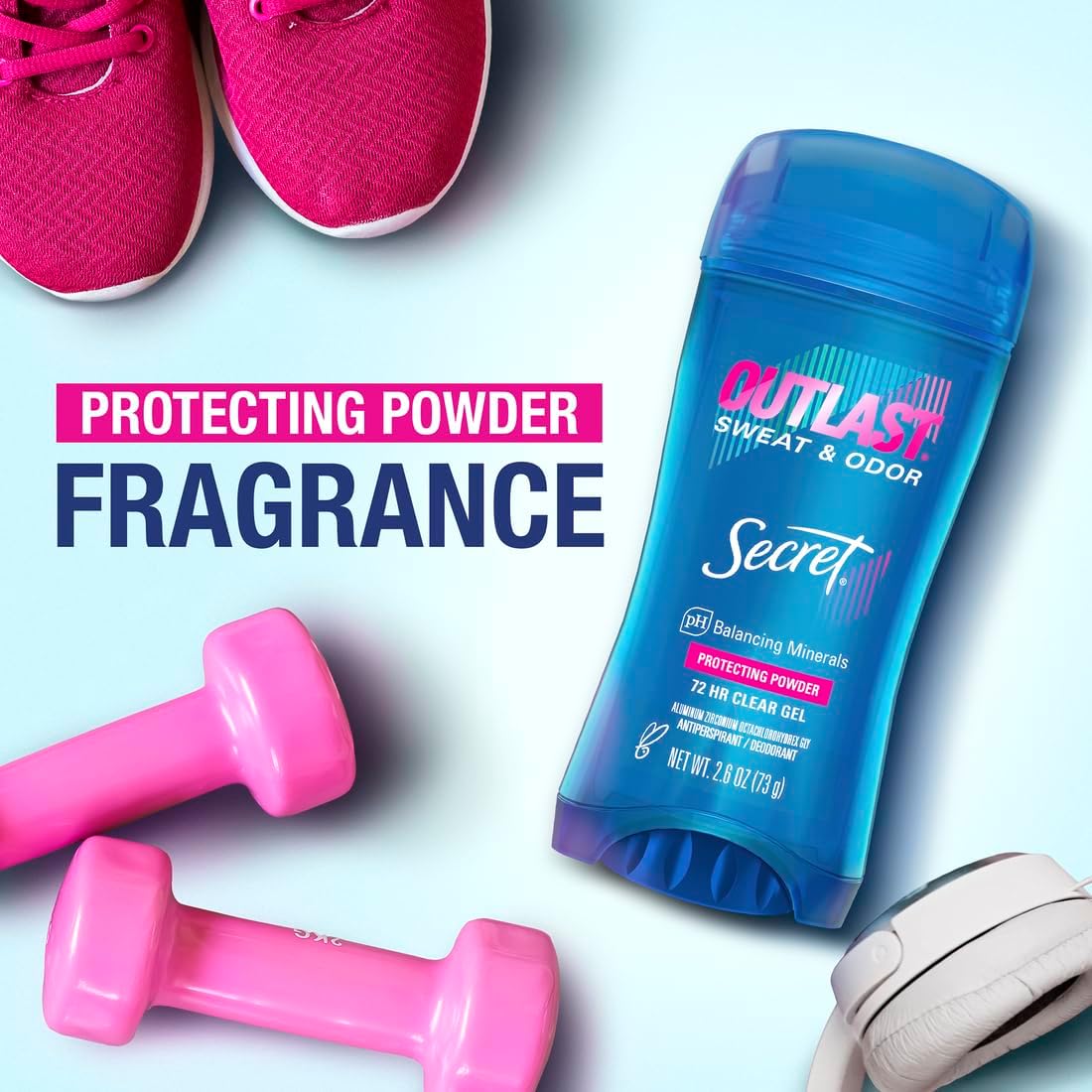 Secret Outlast Xtend Clear Gel Antiperspirant, Protecting Powder 2.6 oz x2 - view 5