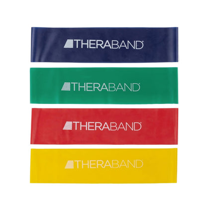 THERABAND Resistance Band Loop Set, 12 Inch, 4 Bands