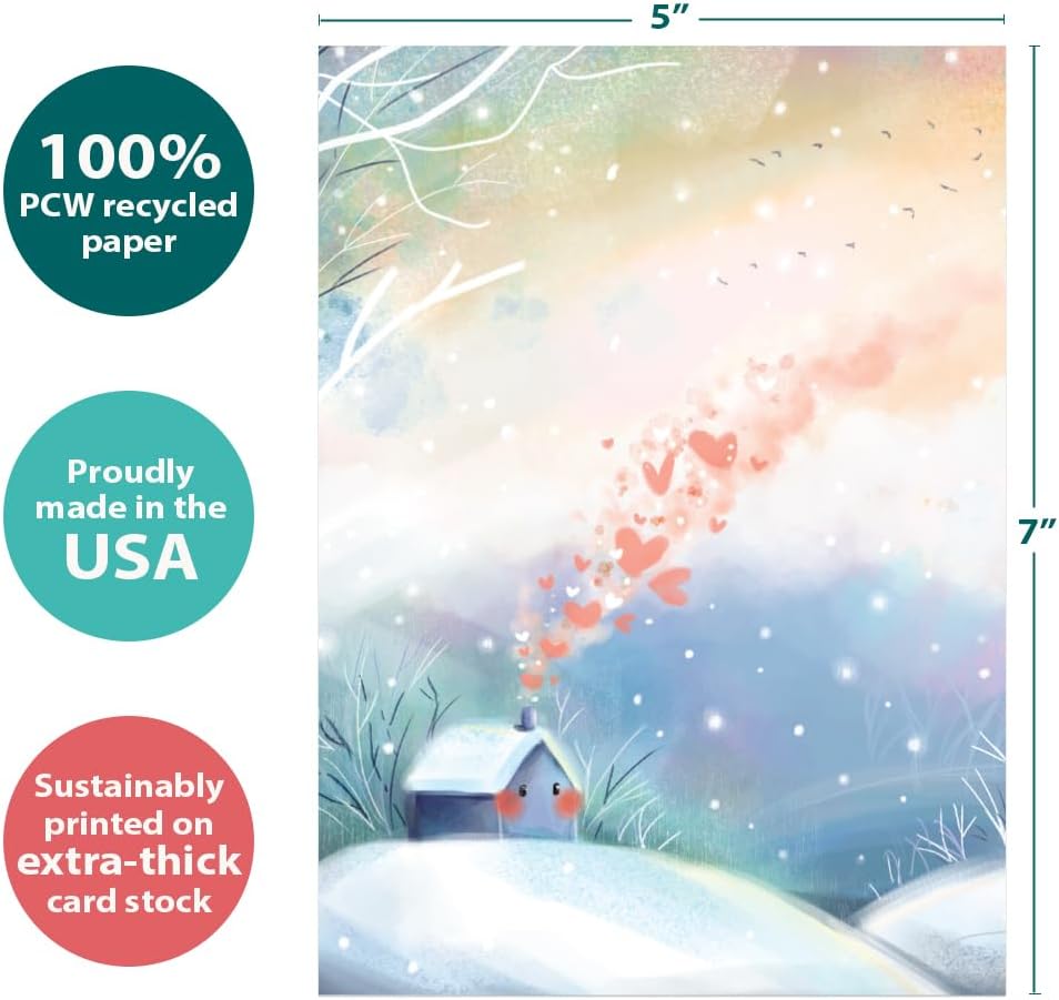 Tree-Free Greetings New Year Cards, Luminous Love, 12 Pack, 5 x 7 In - view 3