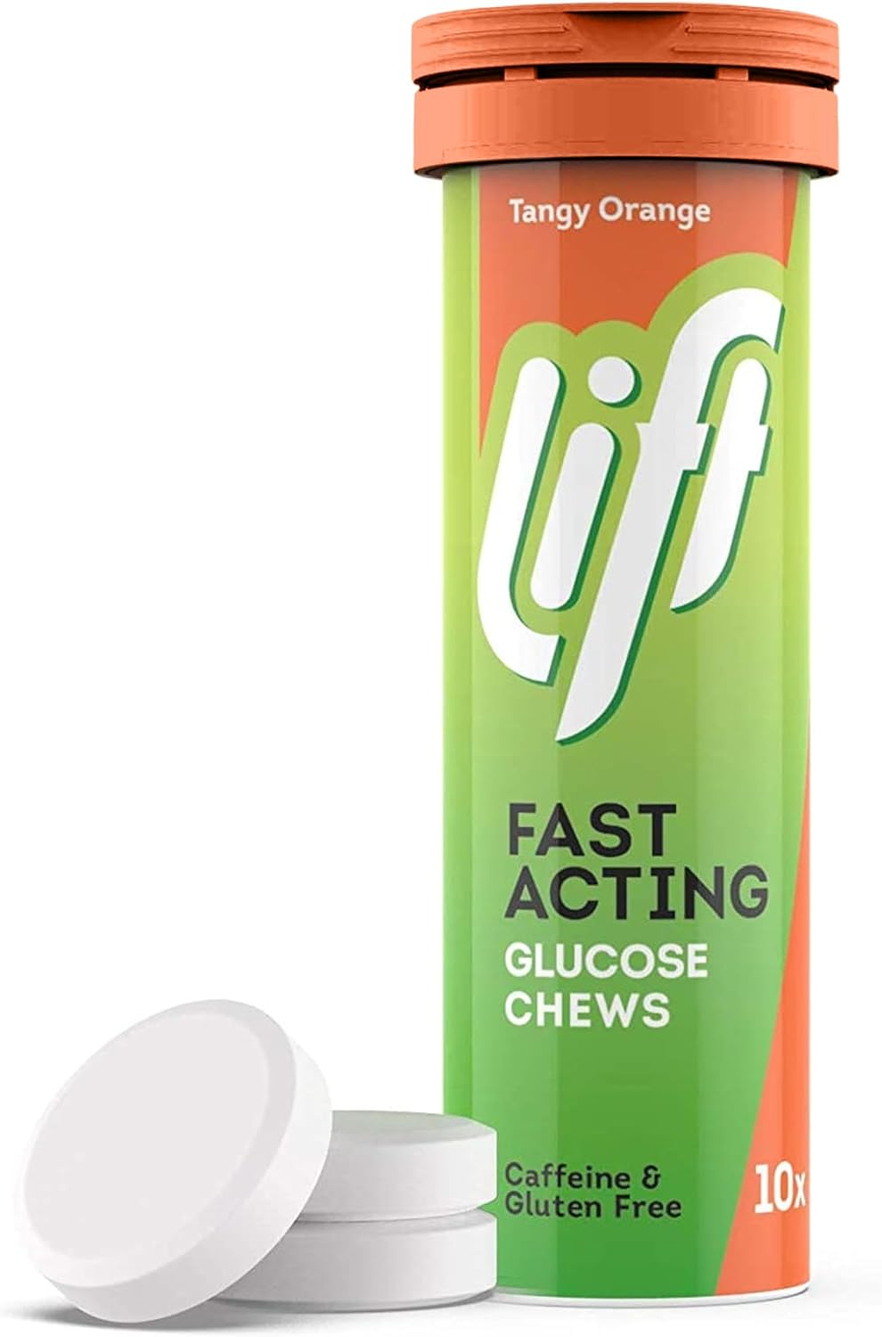 Lift Glucose Chewable Tablets, Orange, 10 Count, Pack of 12 — product view