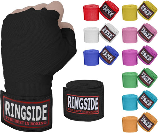 Ringside Mexican Style Boxing Hand Wraps 180", 1 Pair, Black