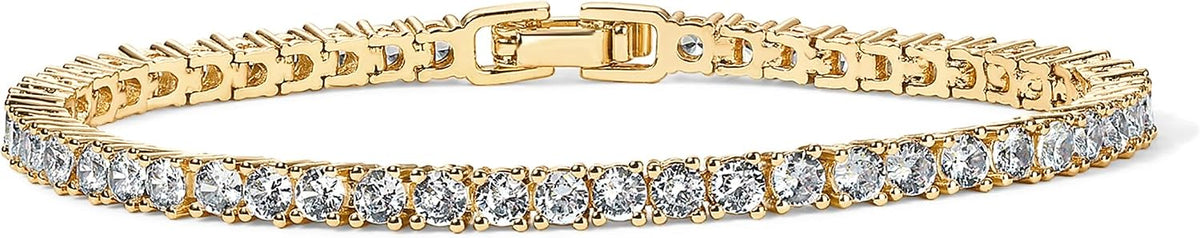 PAVOI 14K Gold Plated CZ Classic Tennis Bracelet — product view