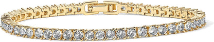 PAVOI 14K Gold Plated CZ Classic Tennis Bracelet
