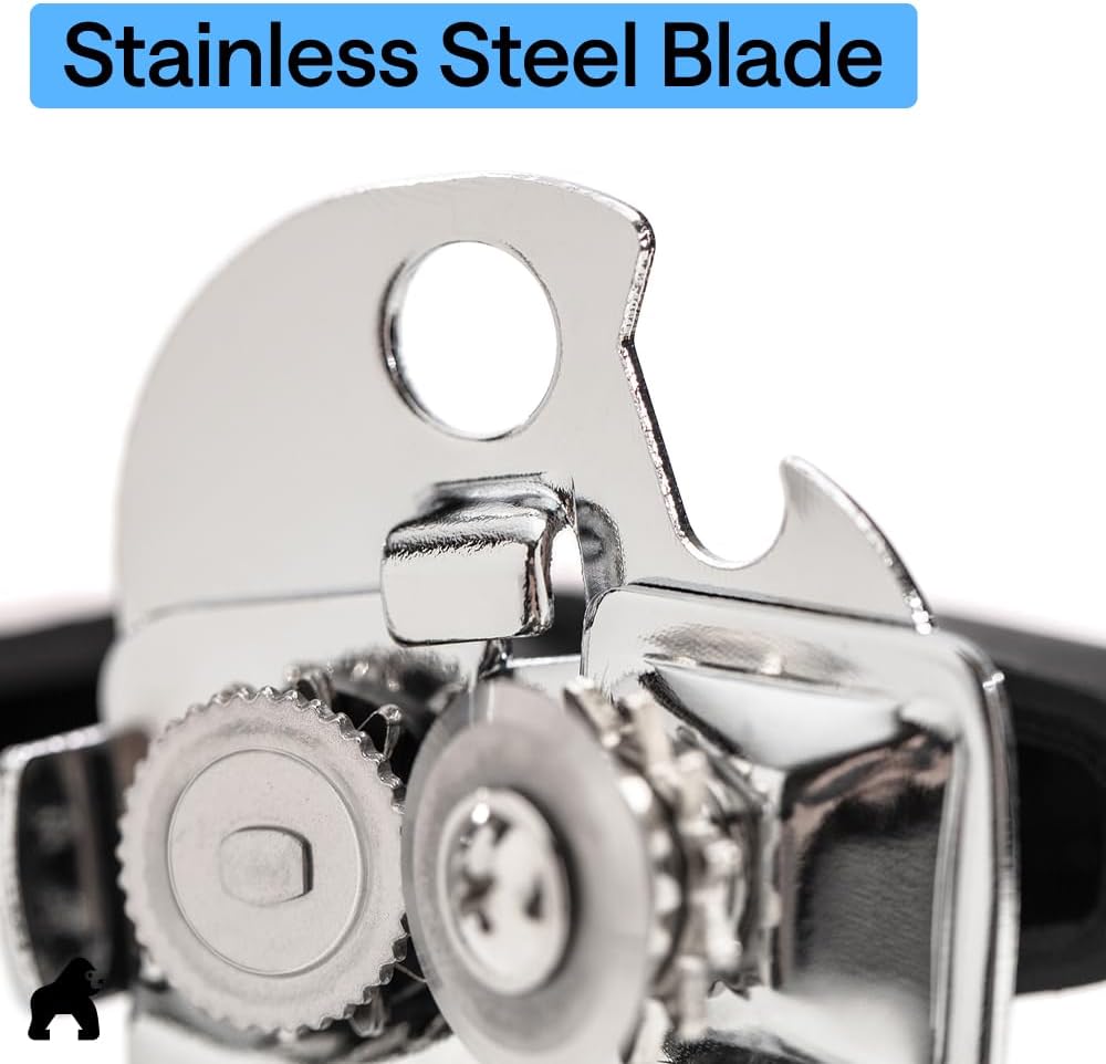 Gorilla Grip Stainless Steel Manual Can Opener, Black - view 6