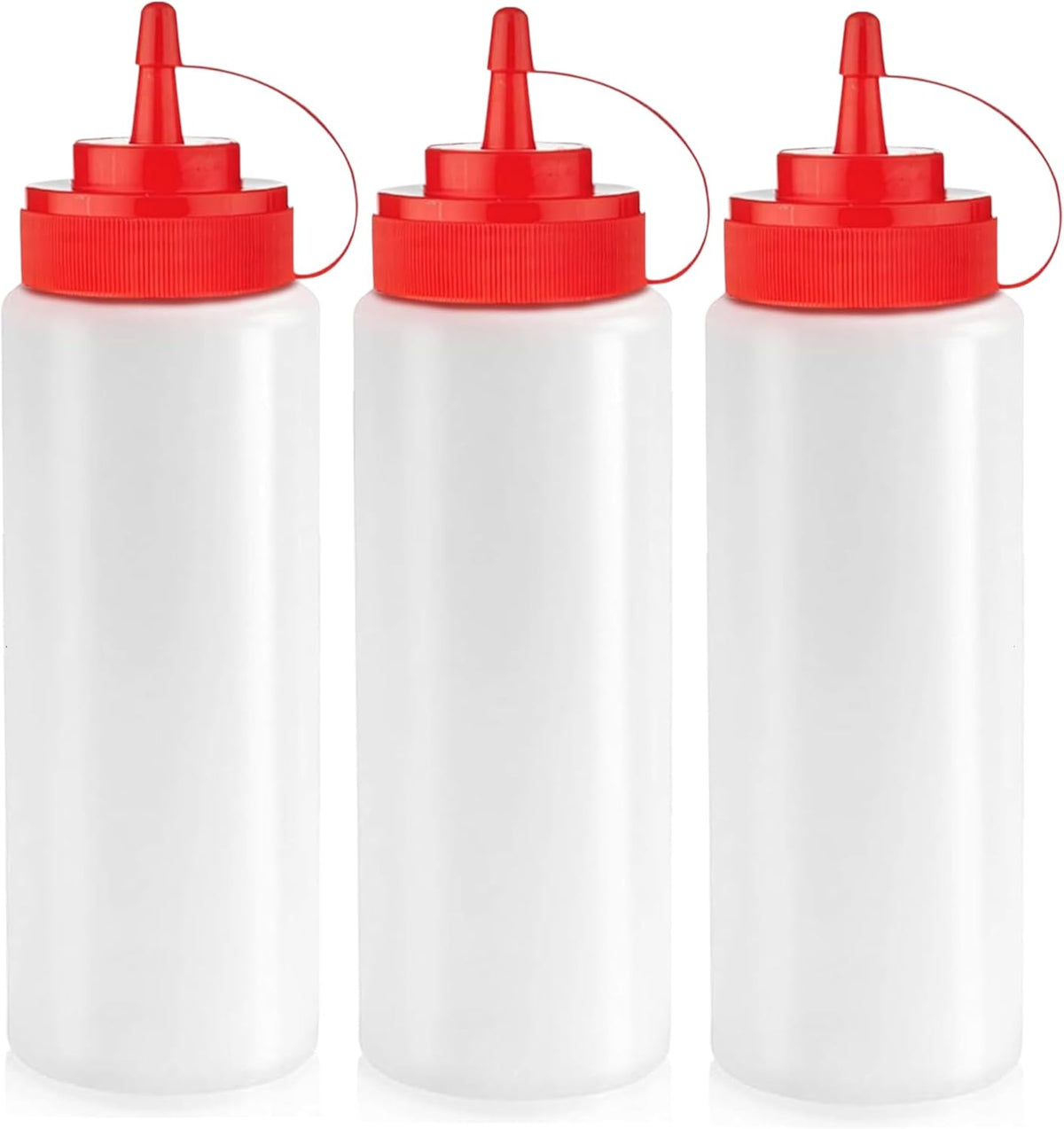Norcalway 12 oz Condiment Squeeze Bottles, Pack of 3 — product view