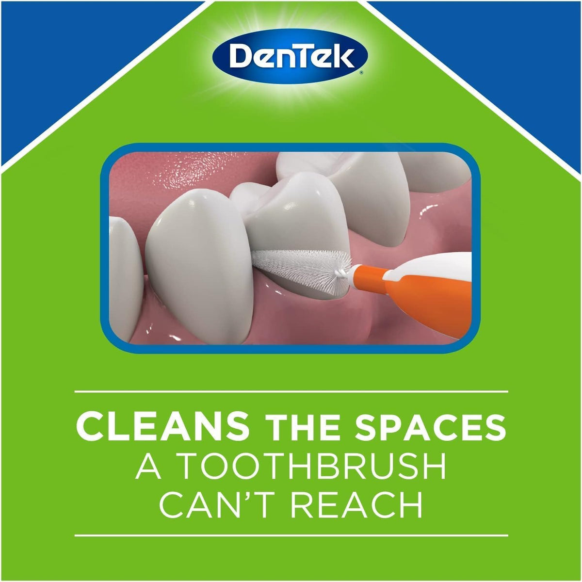 DenTek Easy Brush Interdental Cleaners Orange and White, 10 Count, Pack of 2 - view 5