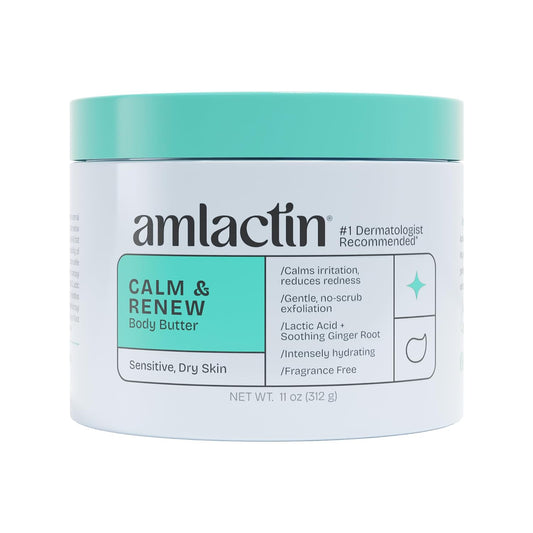 AmLactin Calm & Renew Body Butter for Sensitive Dry Skin, 312 g (11 oz)
