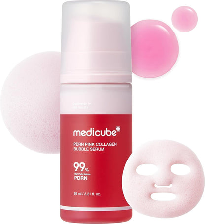 Medicube PDRN Pink Collagen Bubble Serum, 95 ml