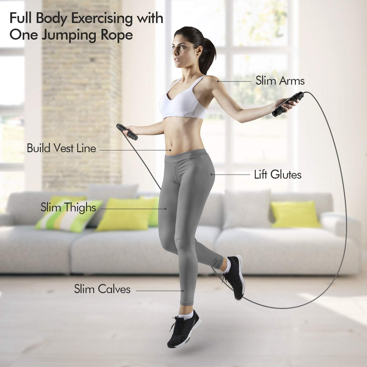 Loocio Tangle-Free Speed Jump Rope with Ball Bearings, Adjustable - view 5