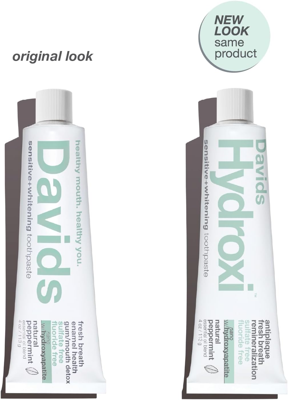 Davids Nano Hydroxyapatite Toothpaste, Sensitive + Whitening, Peppermint 4 oz - view 3