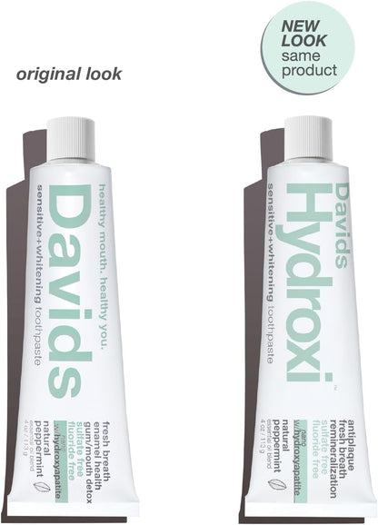 Davids Nano Hydroxyapatite Toothpaste, Sensitive + Whitening, Peppermint 4 oz - view 3