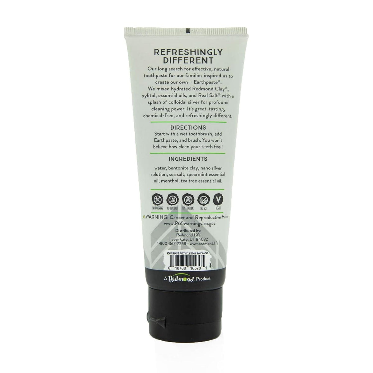 Redmond Earthpaste All Natural Fluoride-Free Toothpaste Spearmint 4 oz - view 2