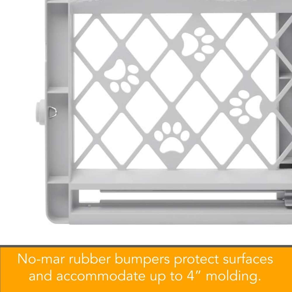 MYPET Paws Portable Pet Gate, 26-40 in Wide, 23 in Tall, Light Grey - view 4