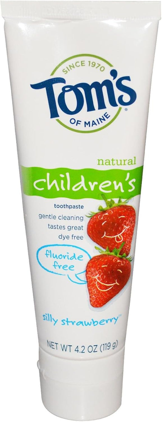 Tom's of Maine Children's Fluoride-Free Toothpaste, Silly Strawberry, 4.2 oz