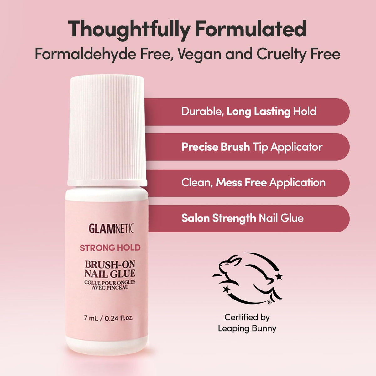 Glamnetic Strong Hold Brush-On Nail Glue 0.24 oz - view 5