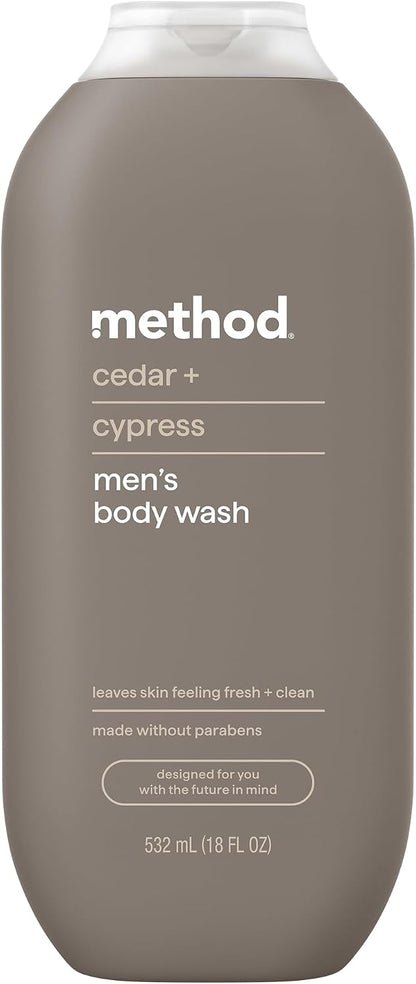 Method Men Body Wash Cedar + Cypress 18 fl oz (532 ml)