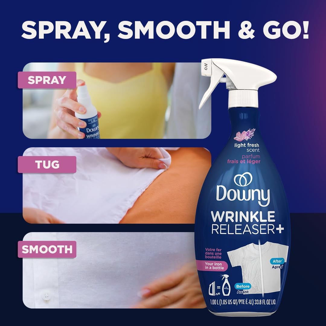 Downy Wrinkle Releaser Plus Light Fresh Scent 1 L (33.8 fl oz), Pack of 2 - view 3
