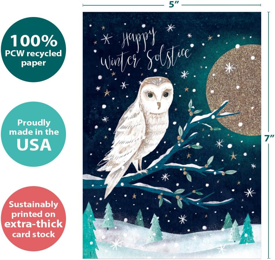 Tree-Free Greetings Solstice Owl Cards, Pack of 12 - view 3