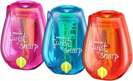 Bostitch Twist-N-Sharp Pencil Sharpeners, Pack of 3