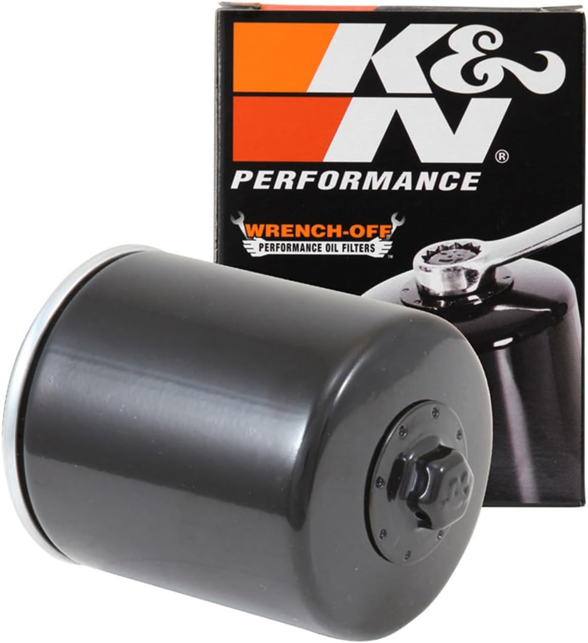 K&N KN-171B Performance Motorcycle Oil Filter, Wrench Off Nut — product view