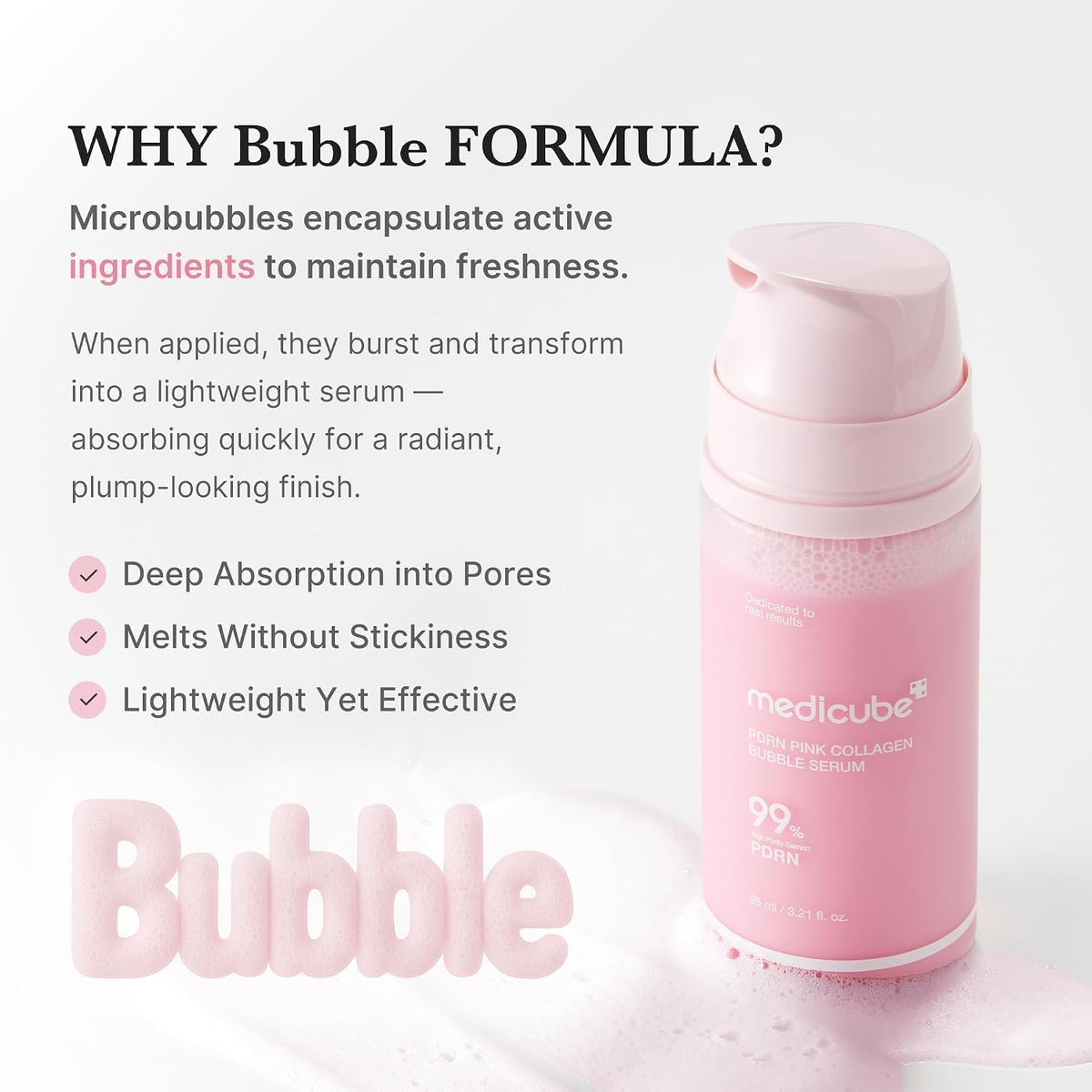 Medicube PDRN Pink Collagen Bubble Serum, 95 ml - view 5