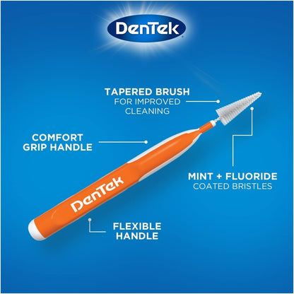DenTek Easy Brush Interdental Cleaners Orange and White, 10 Count, Pack of 2 - view 4