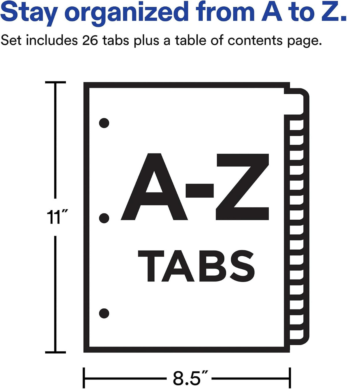 Avery A-Z Table of Contents Dividers, 26-Tab, Multicolour, 1 Set - view 4