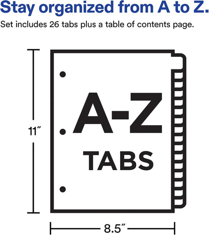 Avery A-Z Table of Contents Dividers, 26-Tab, Multicolour, 1 Set - view 4
