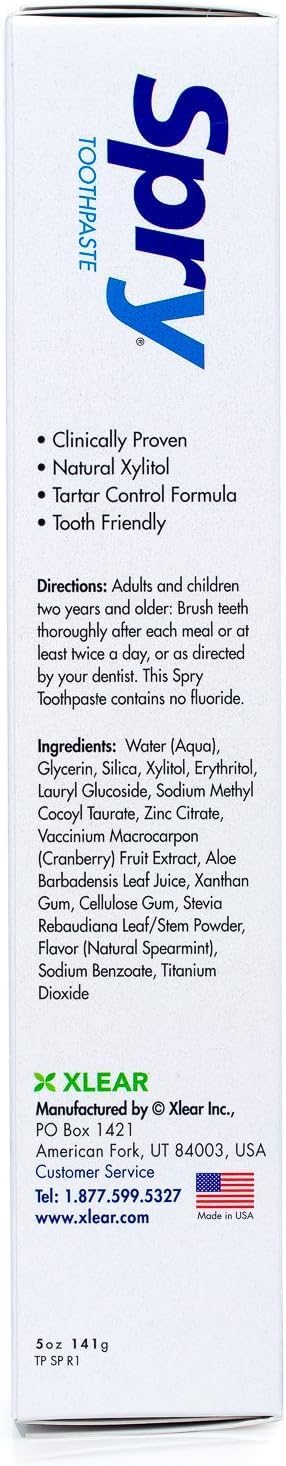 Spry Natural Fluoride-Free Xylitol Toothpaste Spearmint 141 g - view 5