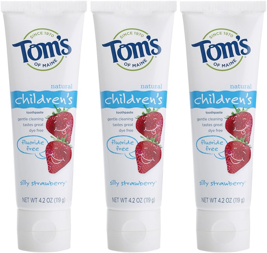 Tom's of Maine Fluoride-Free Kids Toothpaste Silly Strawberry 4.2 oz, Pack of 3 — product view