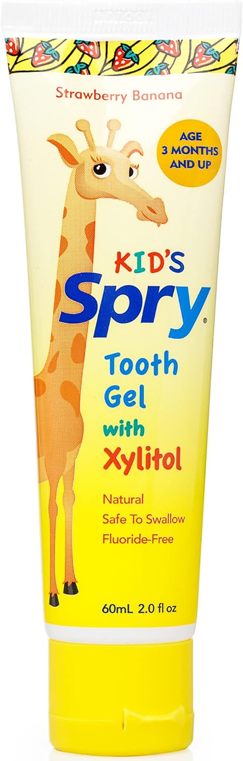 Spry Natural Kids Xylitol Tooth Gel Strawberry Banana 60 ml — product view