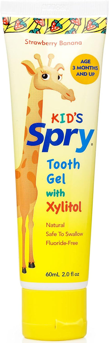 Spry Natural Kids Xylitol Tooth Gel Strawberry Banana 60 ml